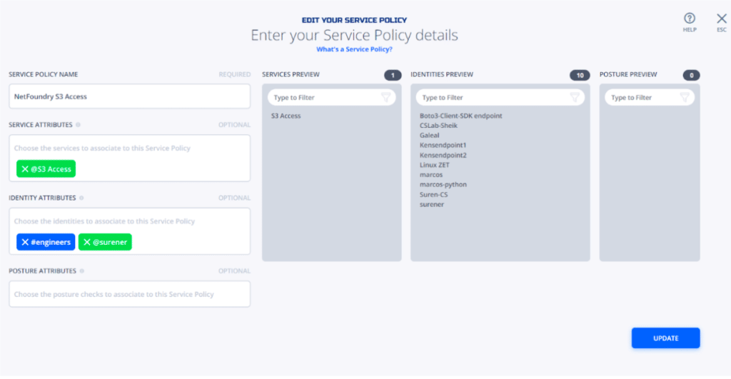NetFoundry | Create Your Service Policy